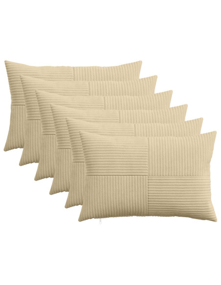Federa 6 pcs ALMELO Grigio Verde 40 x 60 cm corduroy
