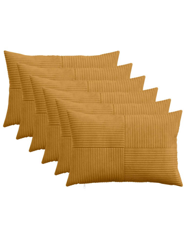 Federa 6 pcs ALMELO Giallo 40 x 60 cm corduroy