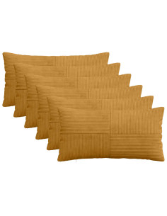 Federa 6 pcs ALMELO Giallo 40 x 70 cm corduroy