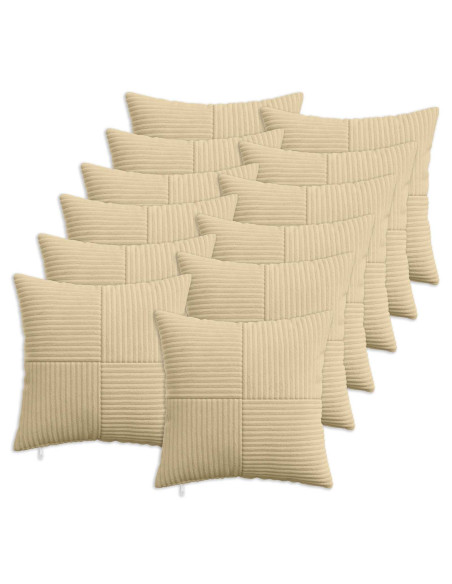 Federa 12 pcs ALMELO Grigio Verde 50 x 50 cm corduroy