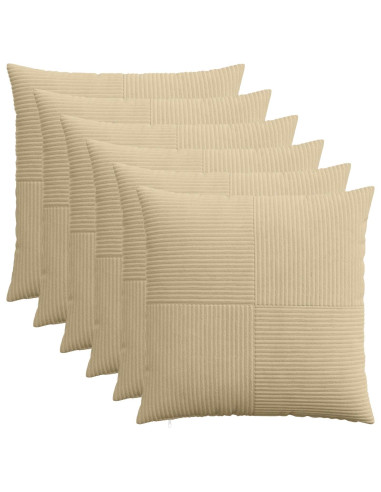 Federa 6 pcs ALMELO Grigio Verde 65 x 65 cm corduroy