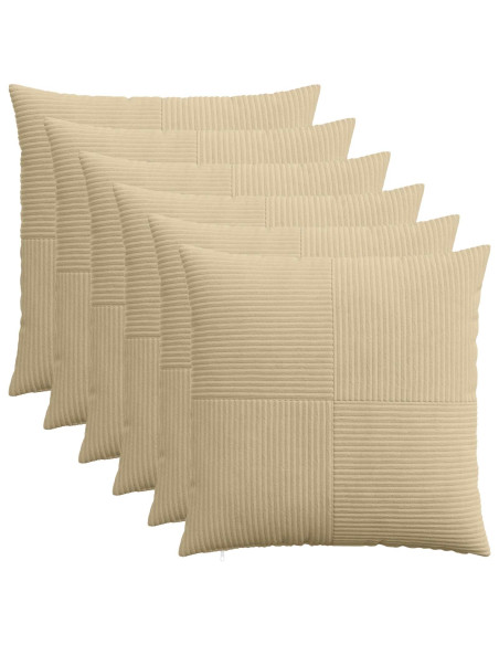 Federa 6 pcs ALMELO Grigio Verde 65 x 65 cm corduroy
