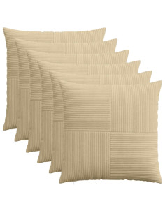 Federa 6 pcs ALMELO Grigio Verde 70 x 70 cm corduroy