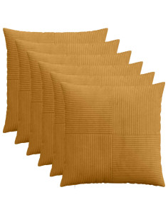 Federa 6 pcs ALMELO Giallo 70 x 70 cm corduroy