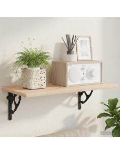 Supporti per mensole da parete 12 pz Nero 21 x 21 x 3.5 cm