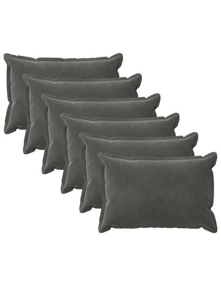 Federa 6 pcs HOUTEN Grigio Scuro 30 x 50 cm Velluto