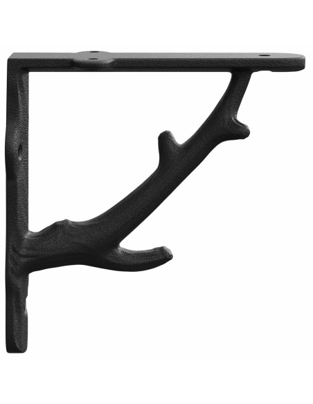 Supporti per mensole da parete 12 pz Nero 21.5 x 21.5 x 3.5 cm