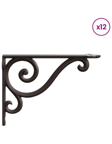 Supporti per mensole da parete 12 pz Marrone Antico