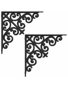 Supporti per mensole da parete 2 pz Nero 9,5 x 9,5 x 3 cm 2