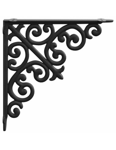 Supporti per mensole da parete 12 pz Nero 24 x 24 x 3,5 cm