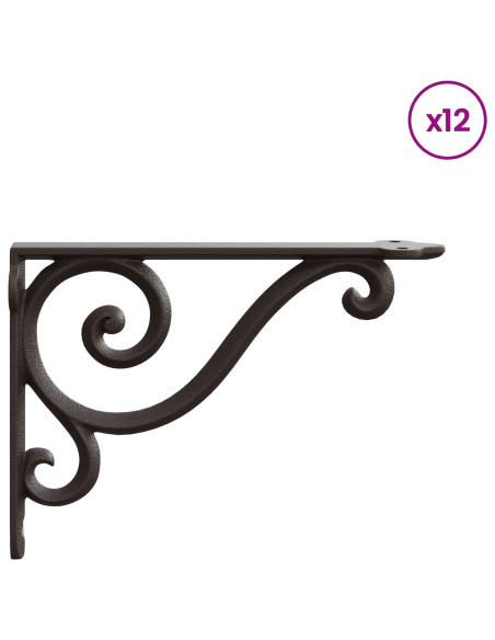 Supporti per mensole da parete 12 pz Marrone Antico