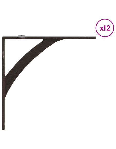 Supporti per mensole da parete 12 pz Marrone Antico