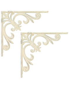 Supporti per mensole da parete 2 pz Bianco Antico 2