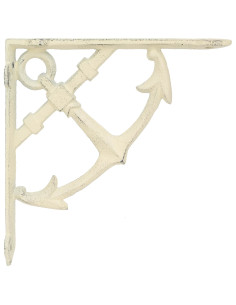 Supporti per mensole da parete 12 pz Bianco Antico 2