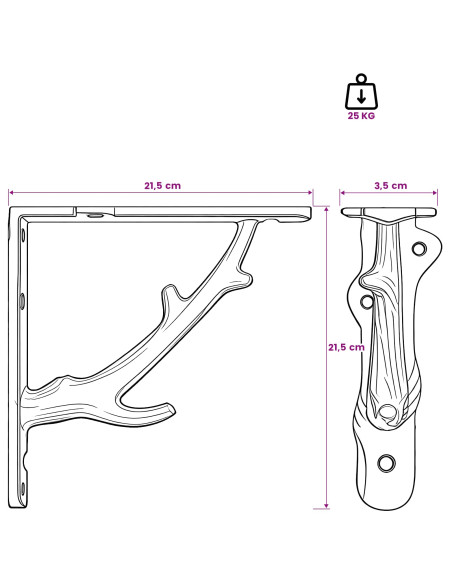 Supporti per mensole da parete 2 pz Bianco Antico