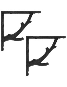 Supporti per mensole da parete 2 pz Nero 21.5 x 21.5 x 3.5 cm 2