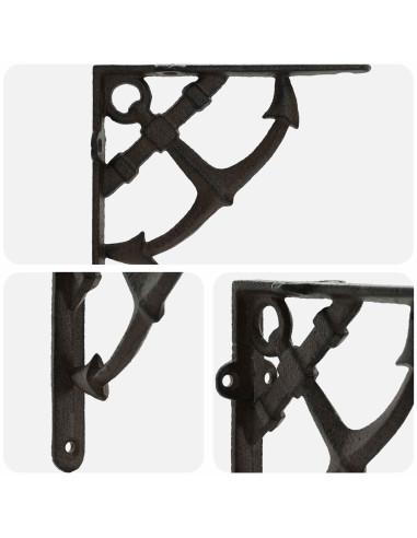 Supporti per mensole da parete 12 pz Marrone Antico