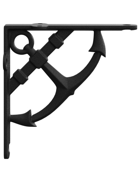Supporti per mensole da parete 12 pz Nero 21 x 21 x 3.5 cm