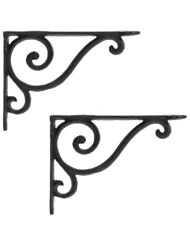 Supporti per mensole da parete 2 pz Nero 12.5 x 17 x 3 cm