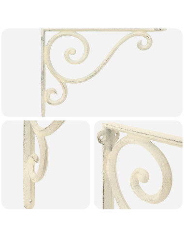 Supporti per mensole da parete 12 pz Bianco Antico