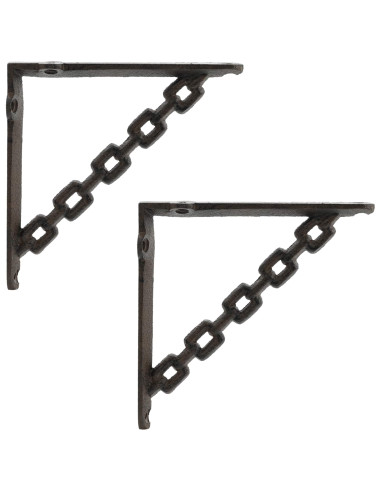 Supporti per mensole da parete 2 pz Marrone Antico