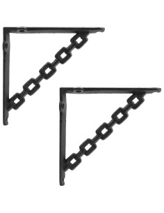Supporti per mensole da parete 2 pz Nero 14.5 x 14.5 x 3 cm 2