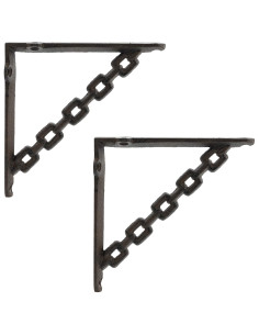 Supporti per mensole da parete 2 pz Marrone Antico 2