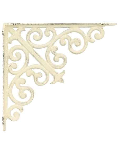 Supporti per mensole da parete 12 pz Bianco Antico