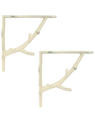 Supporti per mensole da parete 2 pz Bianco Antico