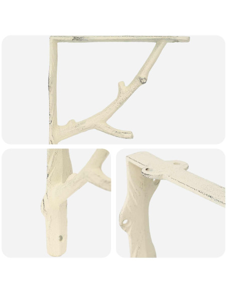 Supporti per mensole da parete 2 pz Bianco Antico