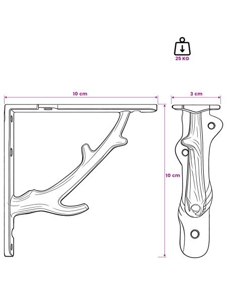 Supporti per mensole da parete 2 pz Bianco Antico