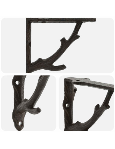 Supporti per mensole da parete 2 pz Marrone Antico