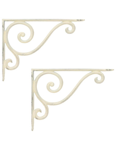 Supporti per mensole da parete 2 pz Bianco Antico