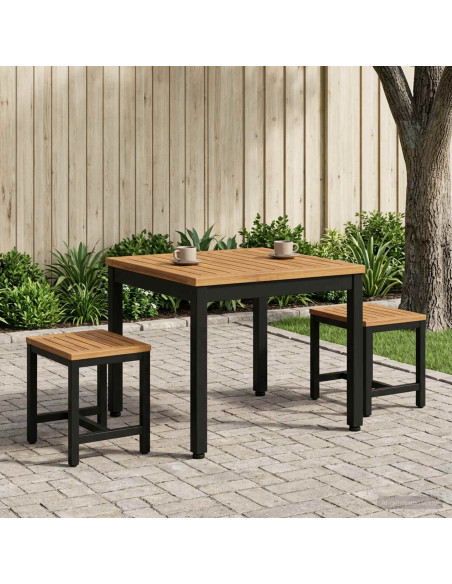 Tavolino da salotto Naturale e Nero 50 x 48,5 x 36 cm