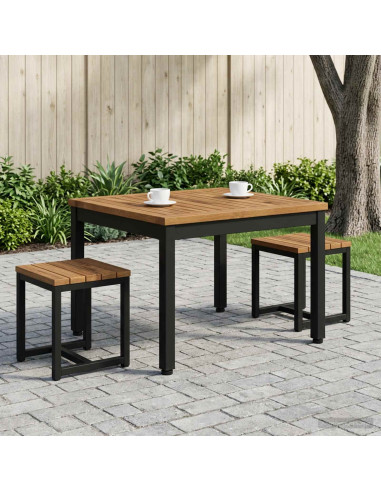 Tavolino da salotto Naturale e Nero 50 x 60,5 x 36 cm
