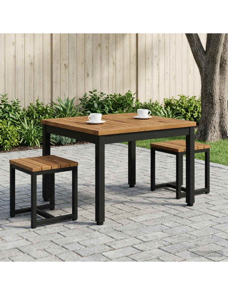 Tavolino da salotto Naturale e Nero 50 x 60,5 x 36 cm