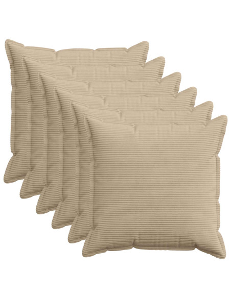 Federa 6 pz HOUTEN Tortora 80 x 80 cm corduroy