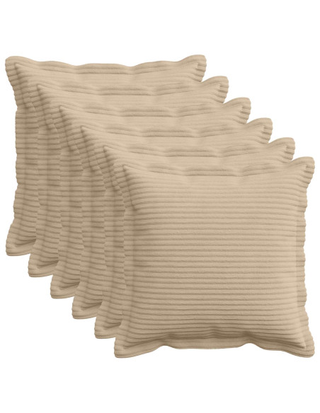 Federa 6 pz HOUTEN Tortora 40 x 40 cm corduroy