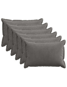 Federa 6 pz HOUTEN Grigio Scuro 30 x 50 cm corduroy