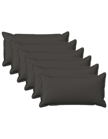 Federa 6 pcs HOUTEN Grigio Scuro 40 x 80 cm Lino