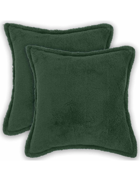 Federa 2 pcs HOUTEN Verde Scuro 35 x 35 cm Bouclé