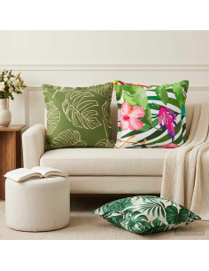 Federa 12 pz HOUTEN Design a foglia 45 x 45 cm Poliestere
