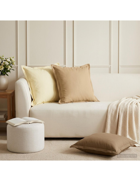 Federa 12 pz HOUTEN Crema 45 x 45 cm Poliestere