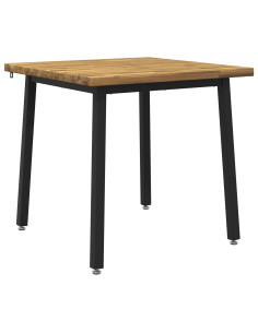 80 x 80 x 75 cm Legno di Acacia Massello Bianco e Nero Quadrato 2