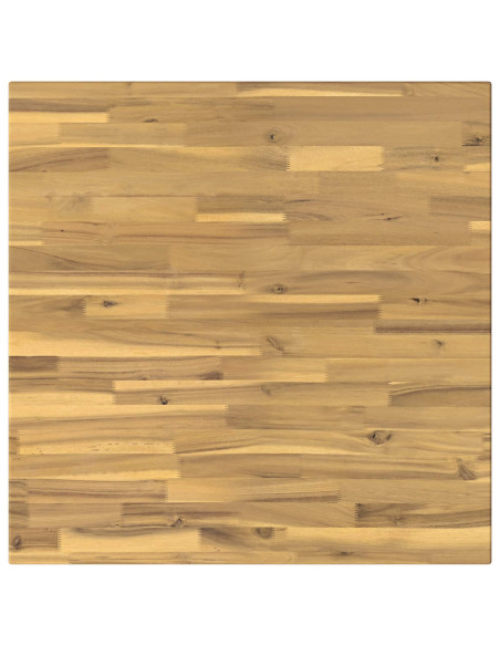 80 x 80 x 75 cm Legno di Acacia Massello Bianco e Nero Quadrato