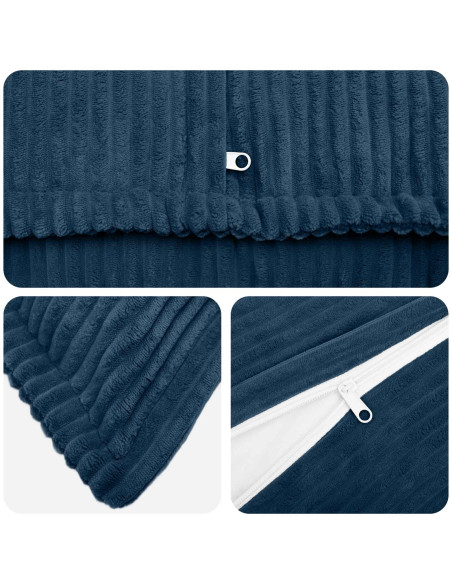 Federa 2 pz HOUTEN Blu navy 80 x 80 cm corduroy