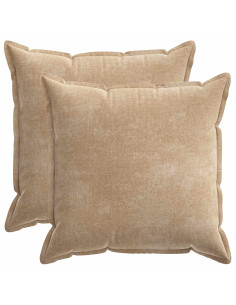 Federa 2 pz HOUTEN Tortora 80 x 80 cm Tessuto Chenille 2