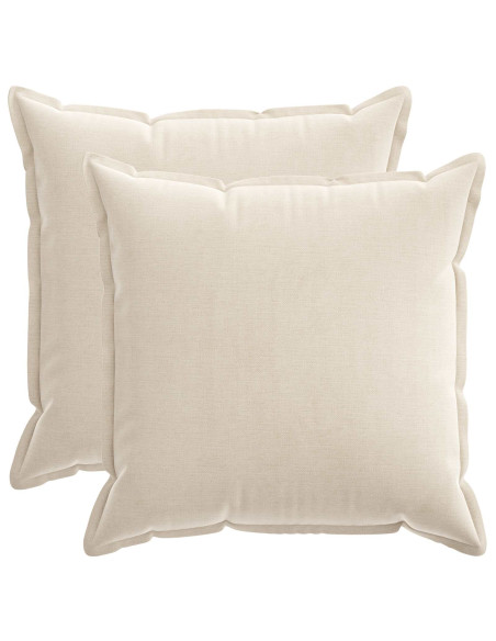 Federa 2 pz HOUTEN Crema 80 x 80 cm Tessuto Chenille