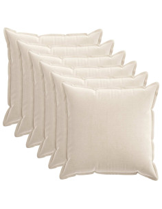 Federa 6 pz HOUTEN Crema 80 x 80 cm Tessuto Chenille 2