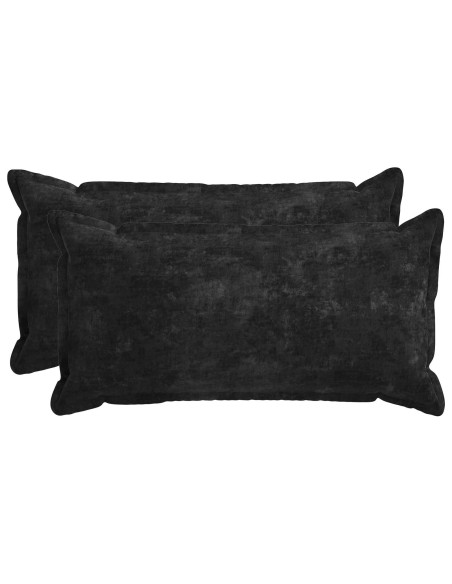 Federa 2 pz HOUTEN Antracite 40 x 70 cm Tessuto Chenille